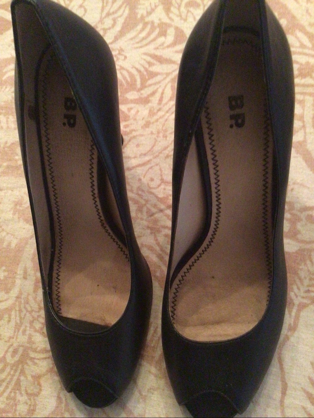 Nordstrom Black Peep-Toe Pumps - Women's Sleek Heels Leather